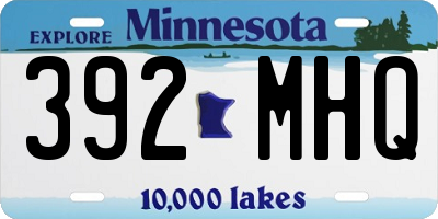 MN license plate 392MHQ
