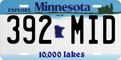 MN license plate 392MID