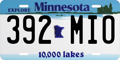 MN license plate 392MIO