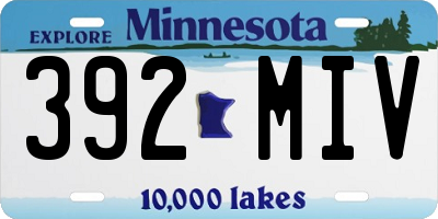 MN license plate 392MIV