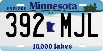 MN license plate 392MJL