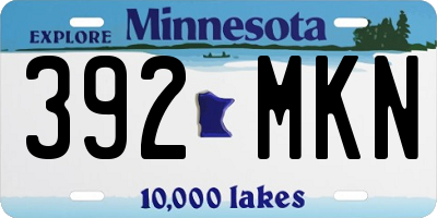 MN license plate 392MKN