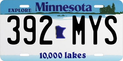 MN license plate 392MYS