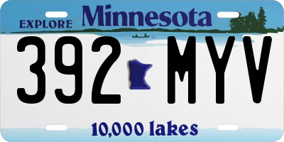 MN license plate 392MYV