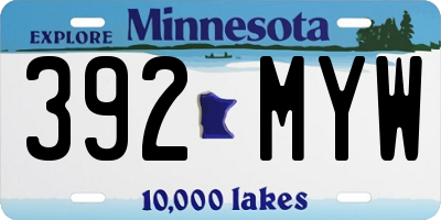 MN license plate 392MYW