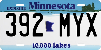 MN license plate 392MYX