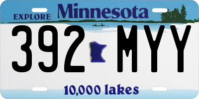 MN license plate 392MYY