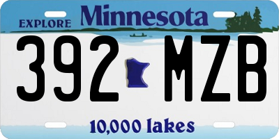 MN license plate 392MZB