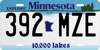 MN license plate 392MZE