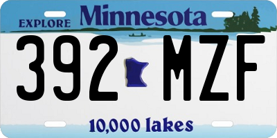 MN license plate 392MZF