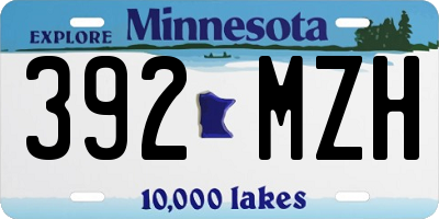 MN license plate 392MZH