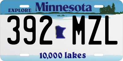MN license plate 392MZL