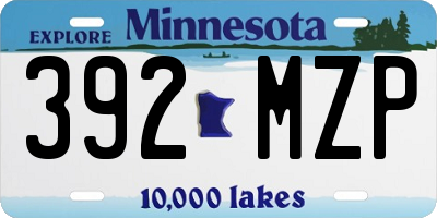 MN license plate 392MZP