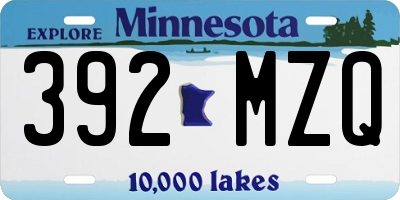 MN license plate 392MZQ