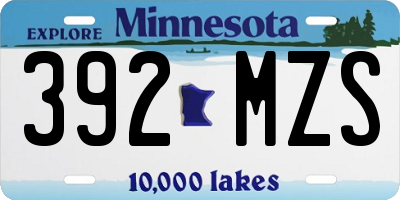 MN license plate 392MZS