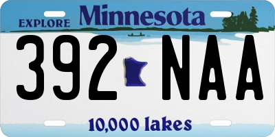 MN license plate 392NAA