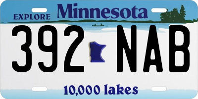 MN license plate 392NAB