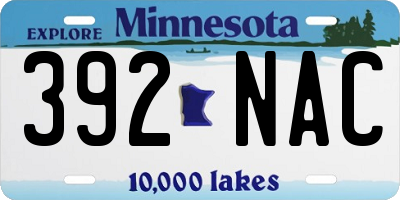 MN license plate 392NAC