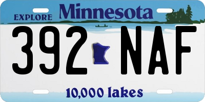 MN license plate 392NAF