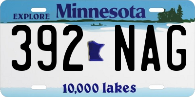 MN license plate 392NAG