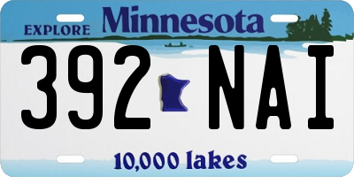 MN license plate 392NAI