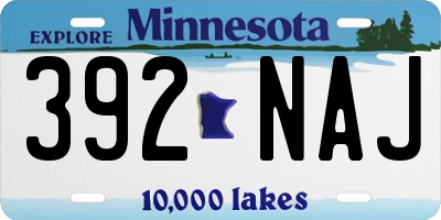 MN license plate 392NAJ