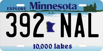 MN license plate 392NAL