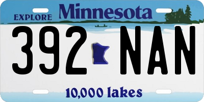MN license plate 392NAN