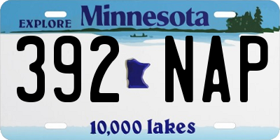 MN license plate 392NAP