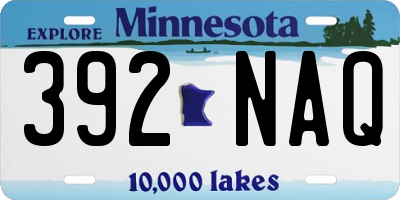 MN license plate 392NAQ