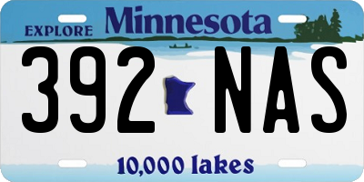 MN license plate 392NAS