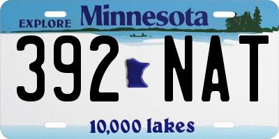 MN license plate 392NAT