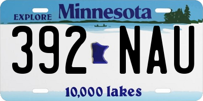 MN license plate 392NAU