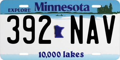 MN license plate 392NAV