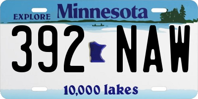 MN license plate 392NAW