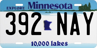 MN license plate 392NAY