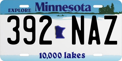MN license plate 392NAZ