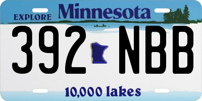 MN license plate 392NBB