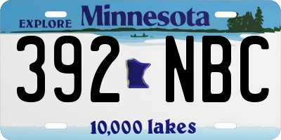 MN license plate 392NBC