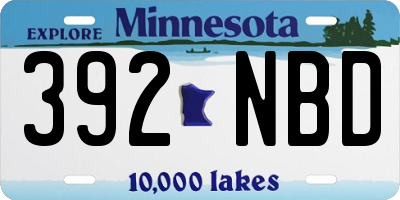 MN license plate 392NBD
