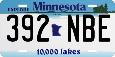 MN license plate 392NBE
