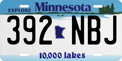 MN license plate 392NBJ
