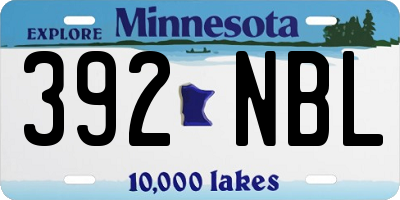 MN license plate 392NBL