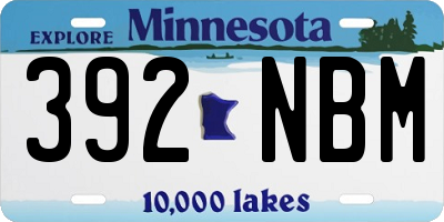 MN license plate 392NBM