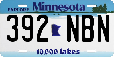 MN license plate 392NBN