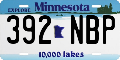 MN license plate 392NBP
