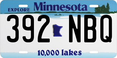 MN license plate 392NBQ