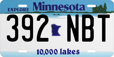 MN license plate 392NBT