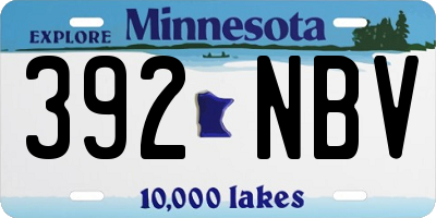 MN license plate 392NBV