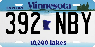 MN license plate 392NBY